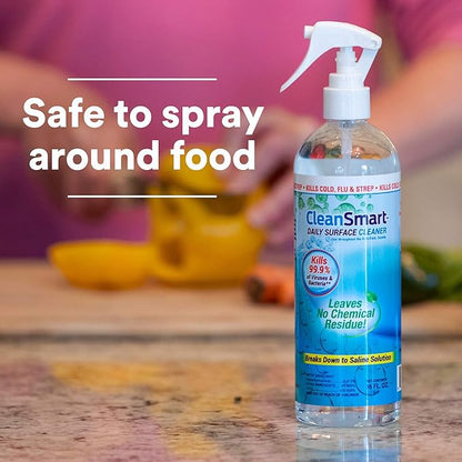 CleanSmart Daily Surface Spray Disinfectant, Kills 99.9% of Viruses, Bacteria, Mold &amp; Fungus, 16 oz Bottle (Pack of 3)