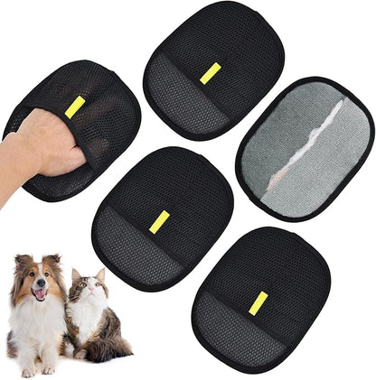 5pc Pet Hair Removal Gloves, Reusable Cats &amp; Dogs Pet Hair Removal Tool,Efficient Pet Hair Removal Electrostatic Gloves is Suitable for Clothes, Sofas, Beds and Carpets