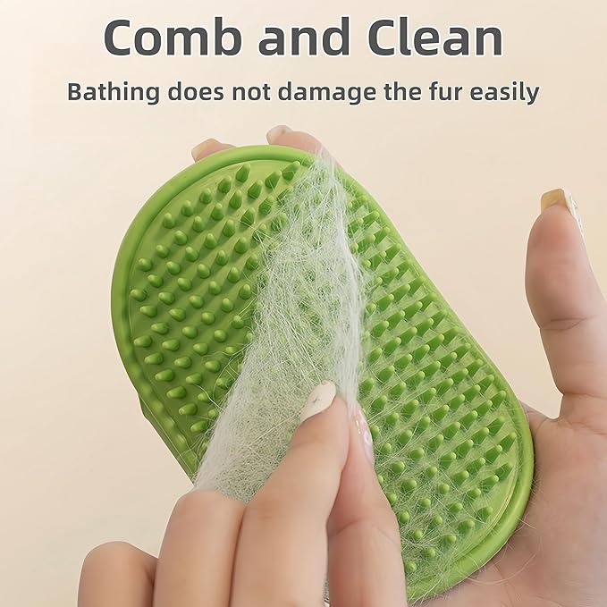 4-Pack Silicone Cat Brush Set, Pet Scratcher and Massager – Adjustable Pet Deshedding Brush, Bath Brush for Cats and Dogs, Suitable for Furniture Legs &amp; Corners (4PCS (2 Yellow + 2 Green))