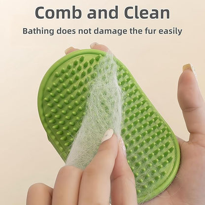 4-Pack Silicone Cat Brush Set, Pet Scratcher and Massager – Adjustable Pet Deshedding Brush, Bath Brush for Cats and Dogs, Suitable for Furniture Legs &amp; Corners (4PCS (2 Yellow + 2 Green))