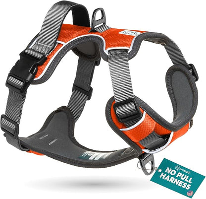 Embark Adventure Dog Harness, No-Pull Reflective Trim Dog Harness for Small, Medium &amp; Large Dogs - Military Grade Nylon, 2 Leash Clips &amp; Gel Lined Handle. Soft &amp; Padded Puppy Dog Vest for Any Breed