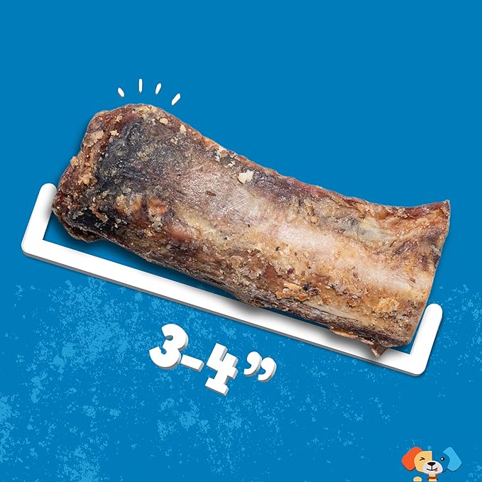 Jack&amp;Pup Rib Bones for Dogs, All Natural Beef Bones for Dogs, Single Ingredient Bone Marrow, Dog Rib Bone Bites (24 Oz Bag)