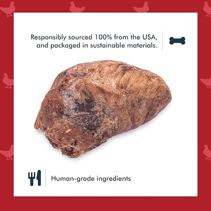 King Lou Pets - Whole Chicken Hearts for Dogs and Cats - Freeze Dried Cat Treats and Dog Treats - USA-Made Chicken Hearts - Taurine, Zinc, &amp; Iron to Support Heart Health - Contains 50-60 Whole Hearts