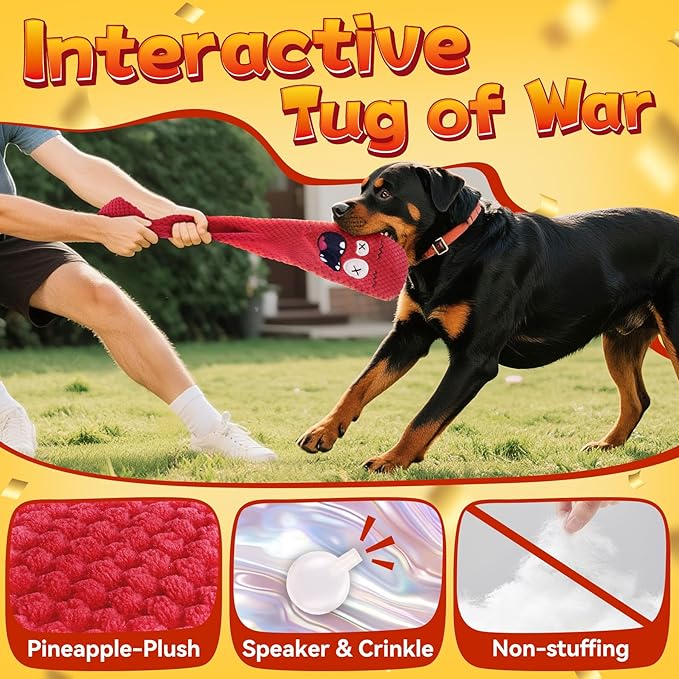 KIPRITII 12-Pack Large Dog Chew Toys for Aggressive Chewers - Includes Indestructible Chew Bone, Interactive Tug Toys, Squeaky Toys, Great for Medium &amp; Large Breeds Dog
