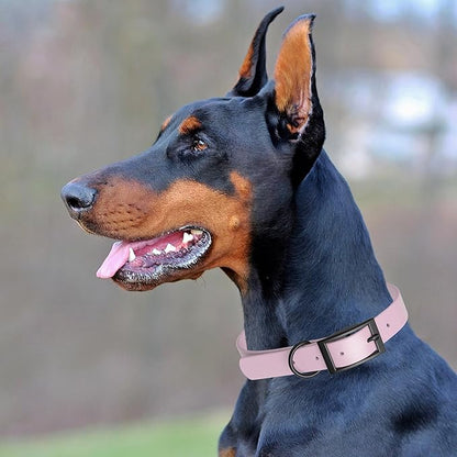 Dogline Biothane Waterproof Dog Collar Strong Coated Nylon Webbing with Black Hardware Odor- Proof for Easy Care Easy to Clean High Performance Fits Small Medium or Large Dogs, Pastel Purple