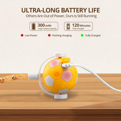 Cat Toy Ball,Interactive Cat Toy Ball with 3 Modes for Indoor Cat,The 2025 Generation Self Moving Cats Toy,Rolling Cats Toy with Feather &amp; Bells for Bored Cats &amp; Small dogs,Touch to Activate (Orange)
