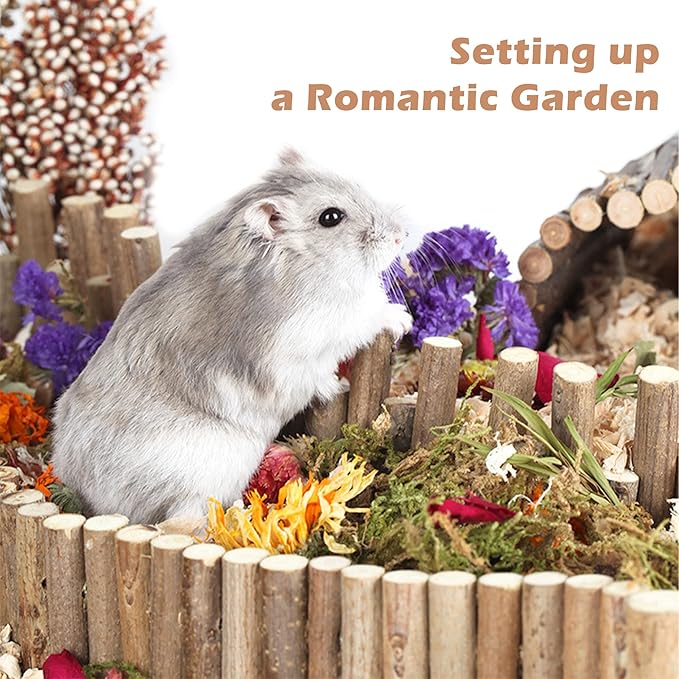Natural Ear of Grain Flower&amp;Herb Bedding Mate Habitat Decor, Adding Fun Hamster Accessories for Hamsters Gerbils Lemming