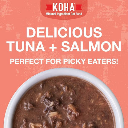 KOHA Poké Bowl Tuna &amp; Salmon Entree in Gravy for Cats, 12-Pack of 3oz Pouches