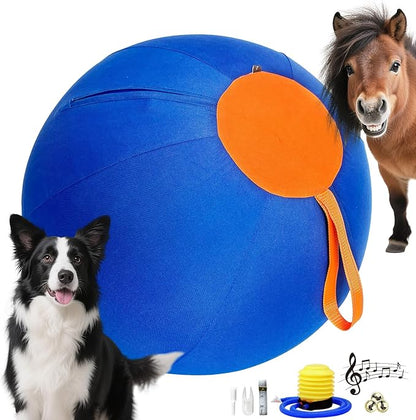 25" Herding Ball for Dogs – Durable Horse Ball Style Dog Toy with Cover – Dog Herding Toy for Outdoor Play, Training &amp; Exercise – Great for Australian Shepherds &amp; Large Breeds