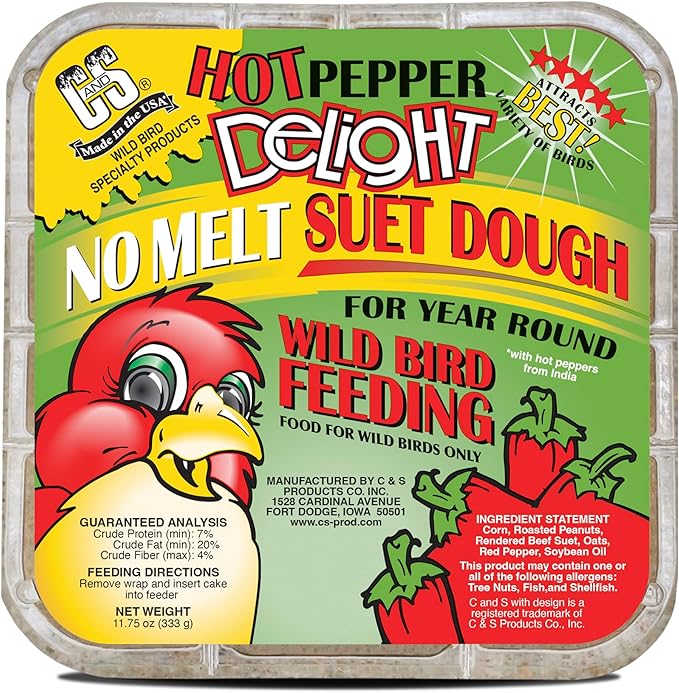 C&amp;S Hot Pepper Delight No Melt Suet Dough 11.75 Ounces, 8 Pack