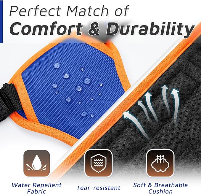 Eagloo Dog Harness for Large Dogs, No Pull Service Vest with Reflective Strips and Control Handle, Adjustable and Comfortable for Walking, No Choke Pet Harness with 2 Metal Rings, Blue &amp; Orange, L