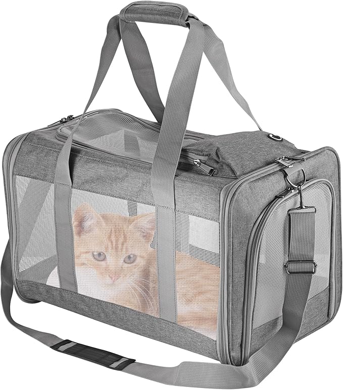 Airline-Approved Pet Carrier Cat Carrier Dog Carrier - Stylish Lightweight, Handheld &amp; Crossbody, Honeycomb Support, Anti-Escape Design for Travel, Walks &amp; Daily Outings