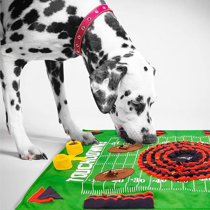 NFL New England Patriots Dog Snuffle Mat – Interactive Pet Slow Feeder, Football Field Design Food Puzzle Toy for Dogs &amp; Cats, Foraging Activity Mat for Smarter Feeding