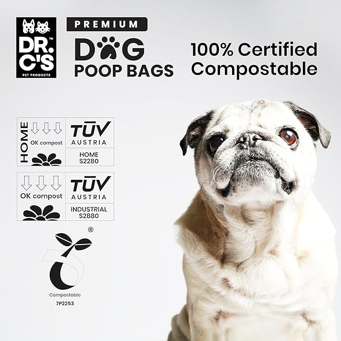 100% Certified Compostable Dog Poop Bags - Dr. C&