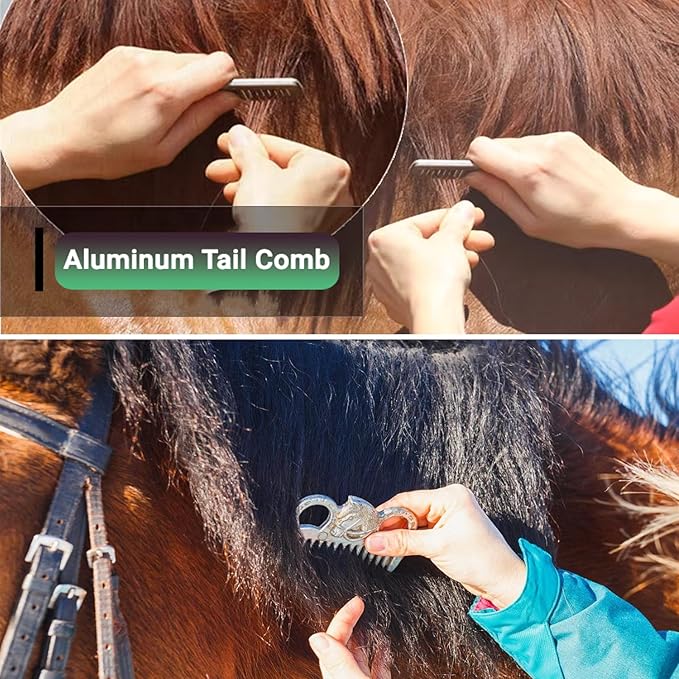 Horse Grooming Kit 13 Piece, Horse Brushes for Grooming Supplies Set with Organizer Bag, Horse Brush &amp; Curry Comb for Effective Cleaning, Gift for Horses Riders Beginners