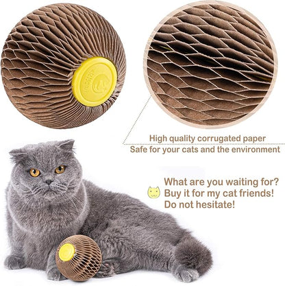 AREIIA Catnip Ball Toy for Cats Catnip Refillable Scratcher Ball Kitty&