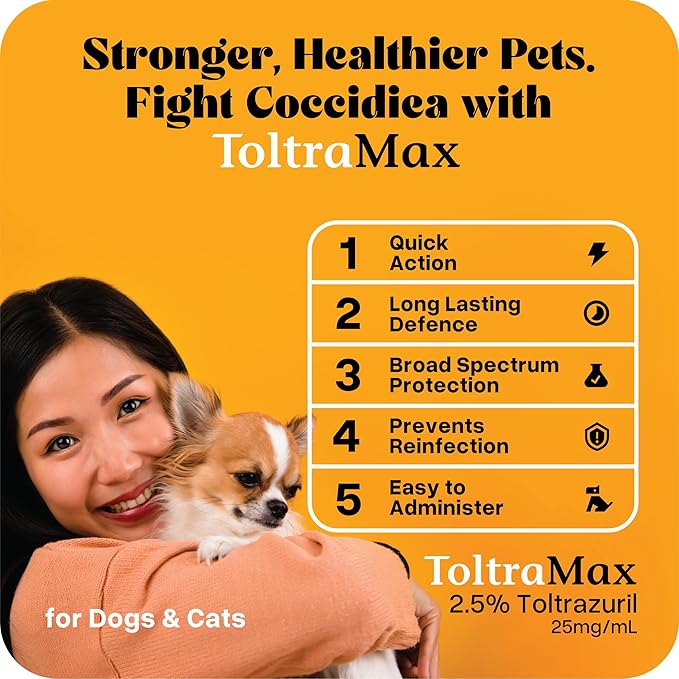 Toltrazuril 2.5% for Horses, Dogs, Cats, 240mL/8.1 Ounce, for Non-Food Chain Animals
