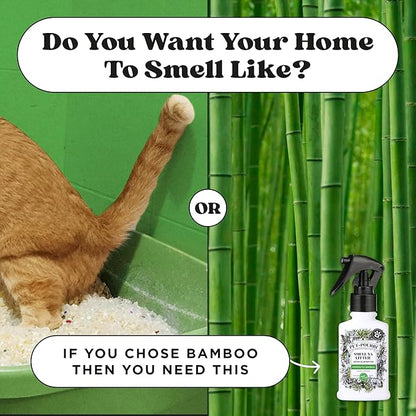 Pet-Pourri Smell Ya Litter Cat Litter Deodorizer Spray, 3.4 Fl Oz, Up to 170 Uses, Pet Odor Remover with Essential Oils for Air, Carpet, Urine, Vet Recommended, Bergamot Bamboo Scent