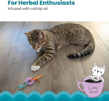 Catstages Kitty Chew Wheel, Dental Cat Toy with Catnip Oil, Teeth Cleaning, Healthy Chewing, Boredom Relief, Kicking &amp; Batting for Kittens and Adult Cats, Purple