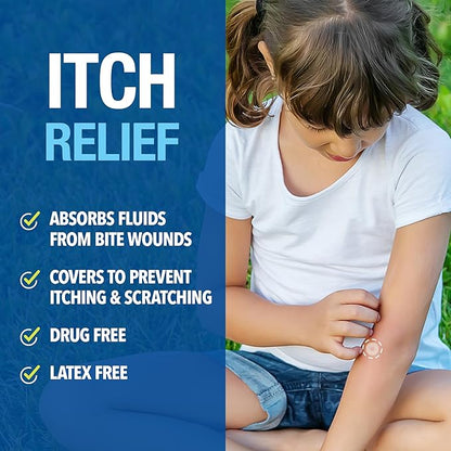 Cutter Bug Bite Patches Itch Relief Hydrocolloid Patches for Kids &amp; Adults, Absorbs Fluids, Helps Heal, Prevents Scratching, Mosquito Itch Relief, Hydrocortisone &amp; Suction Tool Alternative, 51 Count