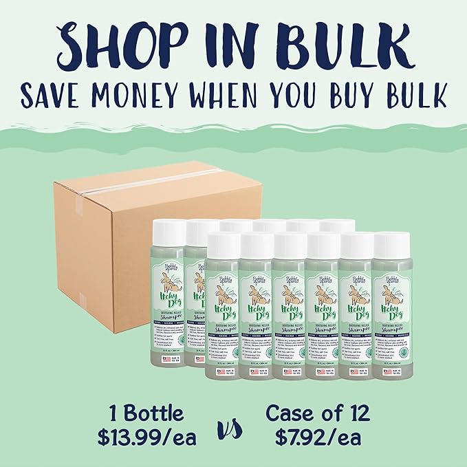 Bobbi Panter Dog Shampoo - Made in USA - All Natural Formula for Itch Relief &amp; Soothing Skins, Concentrated 16:1 for Professional Groomers - Green Apple Scent, 13 Oz