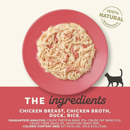 Applaws Natural Wet Cat Food in Broth, Limited Ingredient Canned Wet Cat Food, No Additives, Made with Natural Ingredients, Chicken Breast &amp; Duck in Broth (24 x 5.5oz Cans)