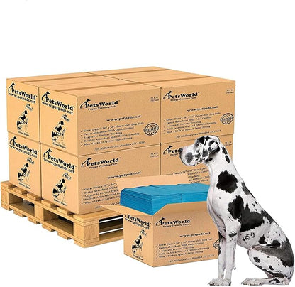 PETSWORLD Giant Dog Potty Pads, Odor-Eliminating, 36" x 36", Ultra Absorbent 5-Layer Leak-Proof Training Pads for Dogs &amp; Cats (36x36, 1200 Count)