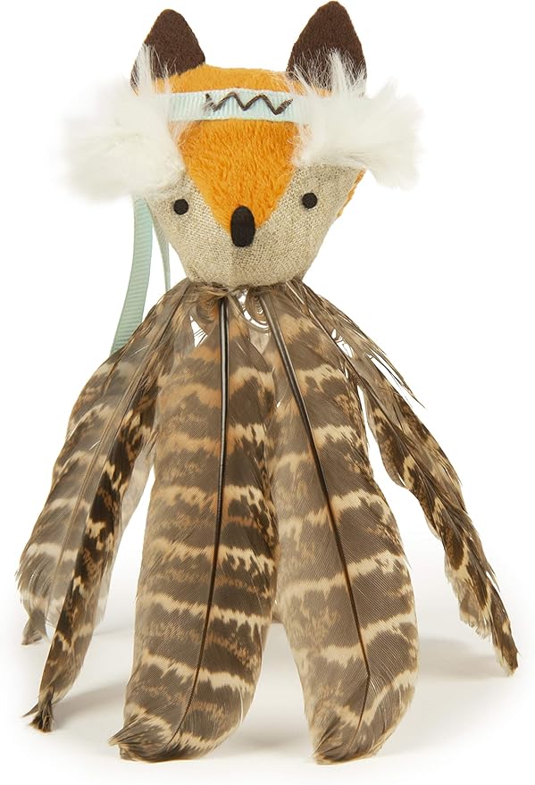 SmartyKat Toss-A-Fox Feather Toss &amp; Chase Cat Toy, Randomly Selected Color - Brown OR White, One Size