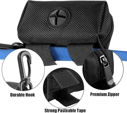2Packs Dog Poop Bag Holder for Leash Attachment Dog Poop Bag Dispenser Dog Waste Bag Dispensers Dog Poop Bag Holders Fit Dog Leash Accessory With Hand Free Holder Carriers, Pink &amp; Black