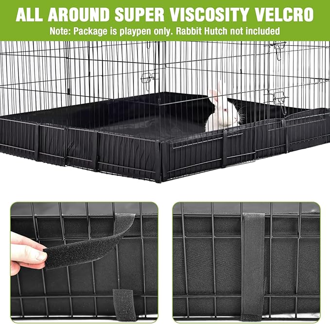 Bunny Playpen Indoor &amp; Outdoor, Rabbit Playpen with Waterproof Liner, Extension Guinea Pig Cages for Small Animals (Playpen Only)