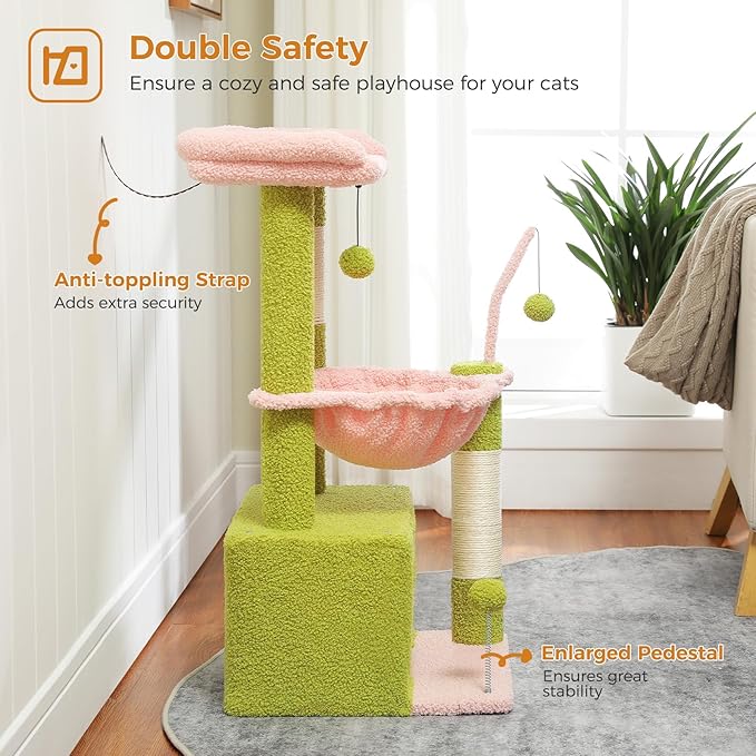 PEQULTI 4-in-1 Multi-Level Cat Tower, 33&