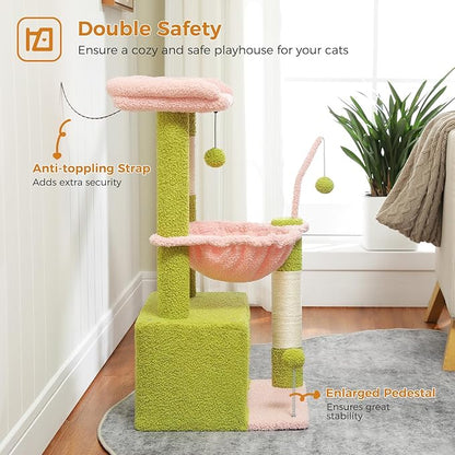 PEQULTI 4-in-1 Multi-Level Cat Tower, 33&