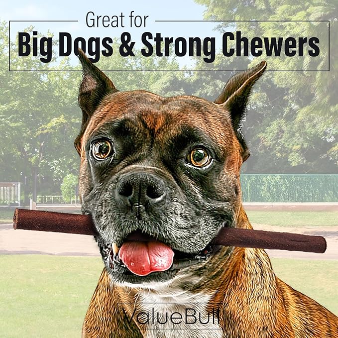 ValueBull Collagen Sticks for Dogs, 12 Inch Thick Chews, Natural Long-Lasting Dog Treats, 25 Count - Supports Joints, Skin &amp; Coat with Chondroitin &amp; Glucosamine