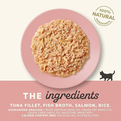 Applaws Natural Wet Kitten Food in Broth, Limited Ingredient Canned Wet Kitten Food, No Additives, Made with Natural Ingredients, Tuna Fillet &amp; Salmon in Broth (24 x 2.47oz Cans)