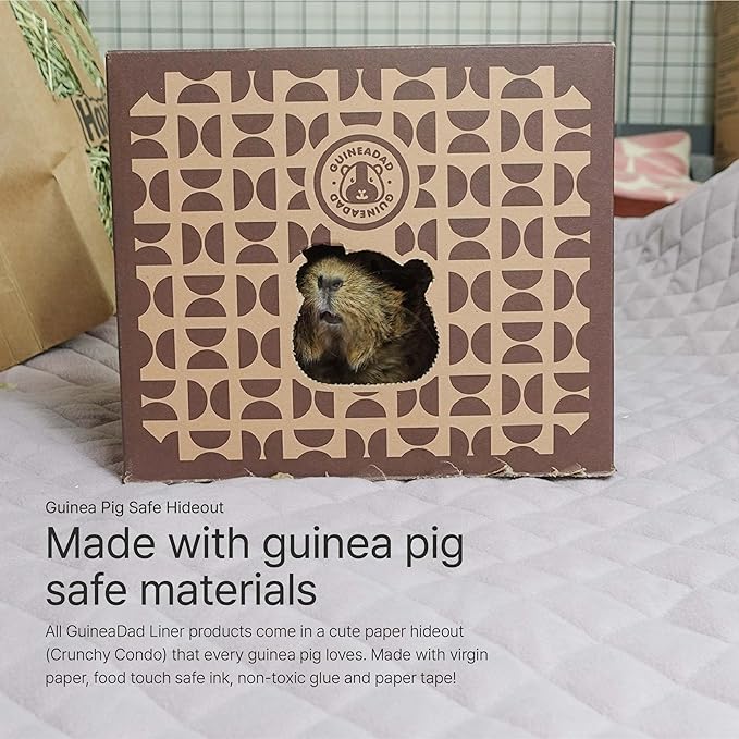 GuineaDad Premium Liner – Fleece Guinea Pig Cage Liner – Ultra-Plush Reusable Fleece Bedding with Waterproof Bottom – Extra Absorbent Liner for 2x2 C&amp;C (Blush)