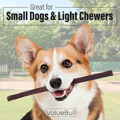 ValueBull Bully Sticks for Small Dogs, Thin 12 Inch, 200 Count Bulk Pack - All Natural, Grass Fed, Single Ingredient, Long Lasting Dog Treats