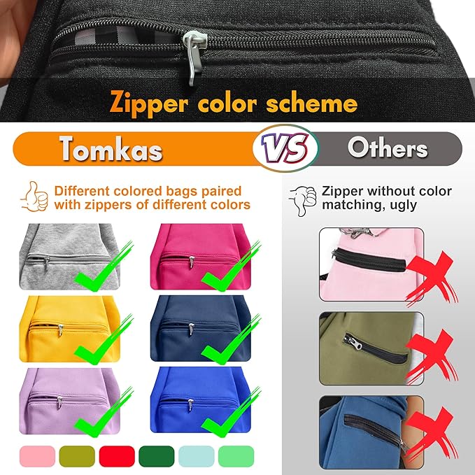 Tomkas Small Dog Sling Carrier - Zipper Pocket &amp; Classic Strap - for 3-10 lbs Pets(Black)