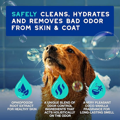 DOUXO® Skin &amp; Coat SPA - Ultra-Safe Odor Control Dog Shampoo for Smelly Dogs, 16 fl oz, Cleans and Hydrates The Skin, Removes Odor, Leaves The Coat Soft and Smelling Great, Skin-Friendly Formula