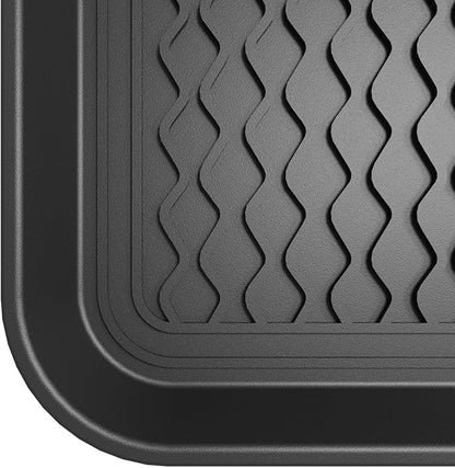 Ottomanson 15” x 30” Multi-Purpose Boot Tray - Waterproof Mat for Shoes, Pet Food, Litter Box, Painting &amp; Planting - 1.2” Raised Edge for Spill Protection