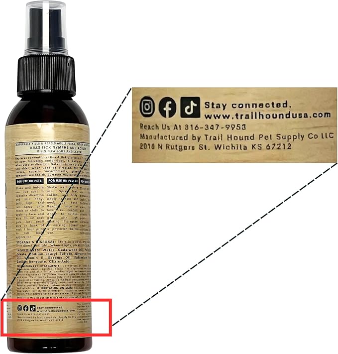 Trail Guard Natural Extra Strength Insect, Flea and Tick Spray for Dogs, Cats, People &amp; Home (2Pack 4oz, Cedarwood &amp; Rosemary)