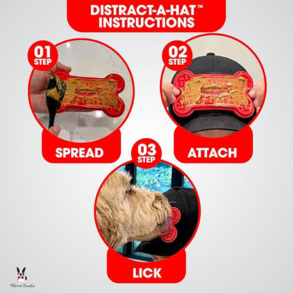Warren London Hat/Snack Combo - Distract-A-Hat™ Grooming Distraction Tool + 8 oz All-Natural Roasted Peanut Dog Peanut Butter, Xylitol-Free Enrichment &amp; Anxiety-Relief, $42 Value for $34.99