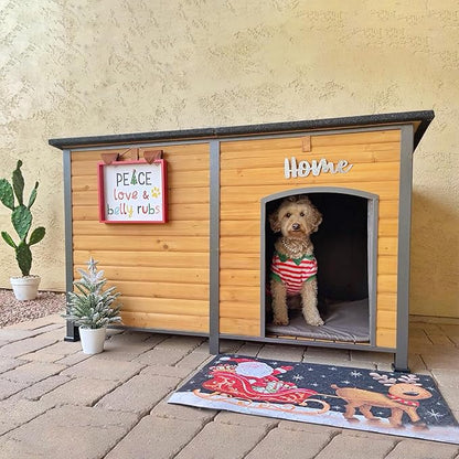 Aivituvin 59" Large Dog House 100% Insulated Dog Kennel with Liner for Winter,Waterpoof for Outdoor &amp; Indoor Use.