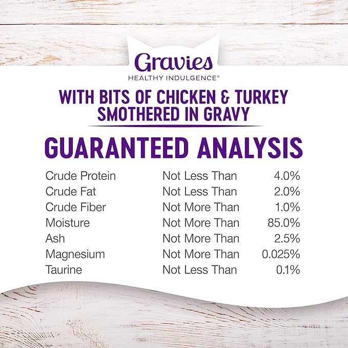 Wellness Healthly Indulgence Gravy Adult Wet Cat Food, Natural, Protein-Rich, Grain Free, 3 Ounce Pouch, 24 Pack, (Chicken &amp; Turkey)