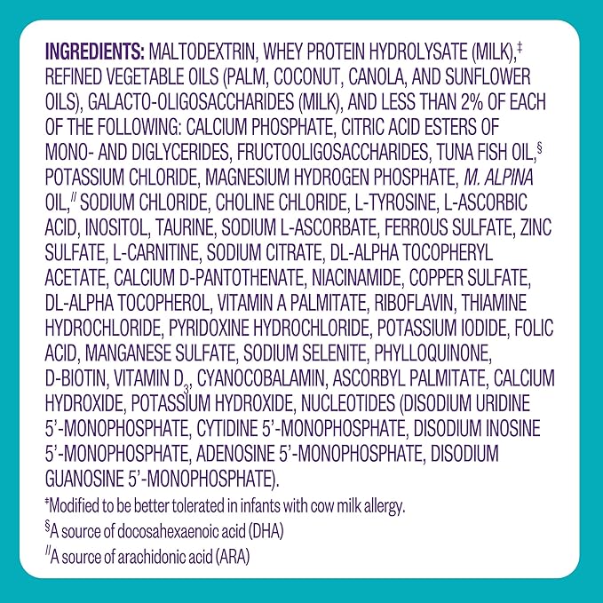 Pepticate Baby Formula, Hypoallergenic Powdered Infant Formula for Cow Milk Allergy, with Omega 3 DHA, ARA, Iron &amp; Prebiotics, 13.2oz (Pack of 4)