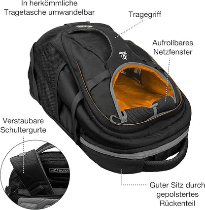 Kurgo G-Train Dog Carrier Backpack for Small Pets Up to 25 Lbs, TSA &amp; Airline Approved, Navy Blue