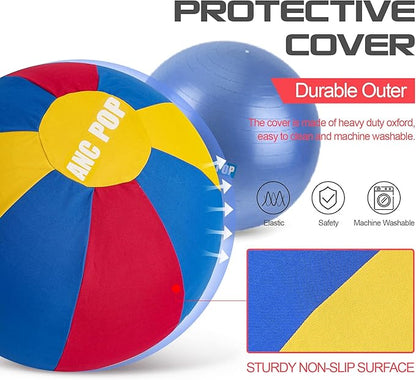 Herding Ball for Dogs Horse &amp; Cover 25" Ball for Horses Large with Hand Pump for Play Horse Toys for Horses Stall, Red and Blue and Yellow