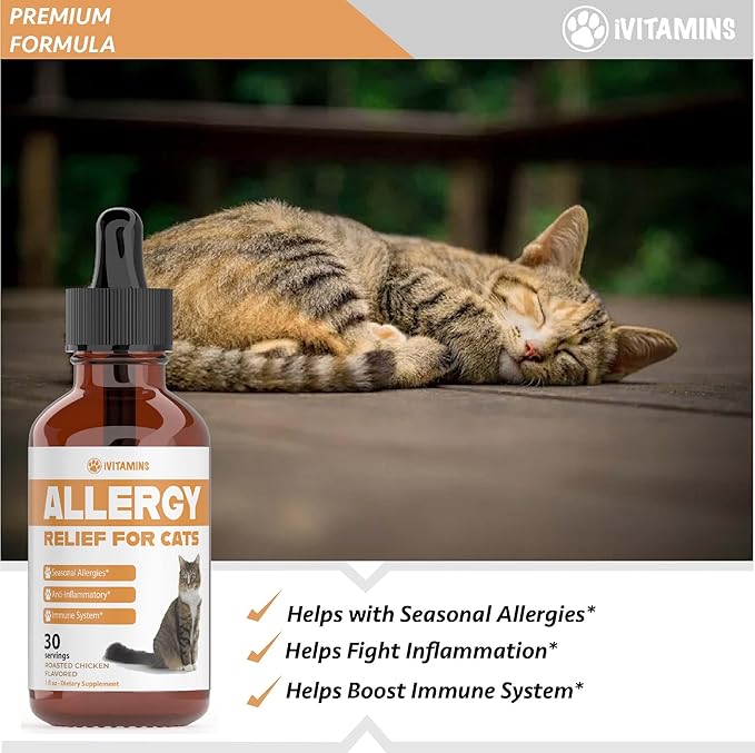 Allergy Relief for Cats | Helps to Naturally Support Allergy &amp; Itch Relief for Cats | Cat Allergy | Cat Itch Relief | Cat Itchy Skin Relief | Cat Allergy Relief for Cats | Cat Supplements &amp; Vitamins