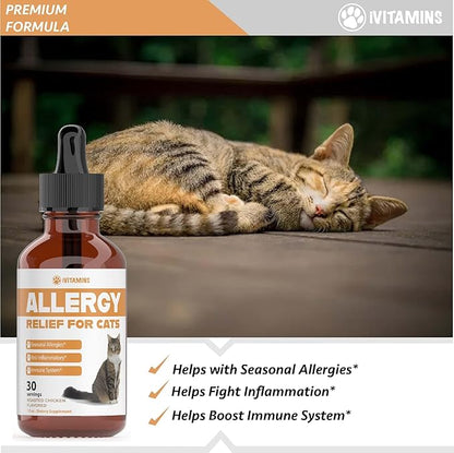 Allergy Relief for Cats | Helps to Naturally Support Allergy &amp; Itch Relief for Cats | Cat Allergy | Cat Itch Relief | Cat Itchy Skin Relief | Cat Allergy Relief for Cats | Cat Supplements &amp; Vitamins