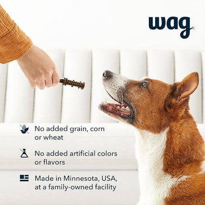Amazon Brand - Wag Dental Dog Treats to Help Clean Teeth &amp; Freshen Breath - Tiny, Unflavored, 2.25 pounds, 130 Count (Pack of 2)