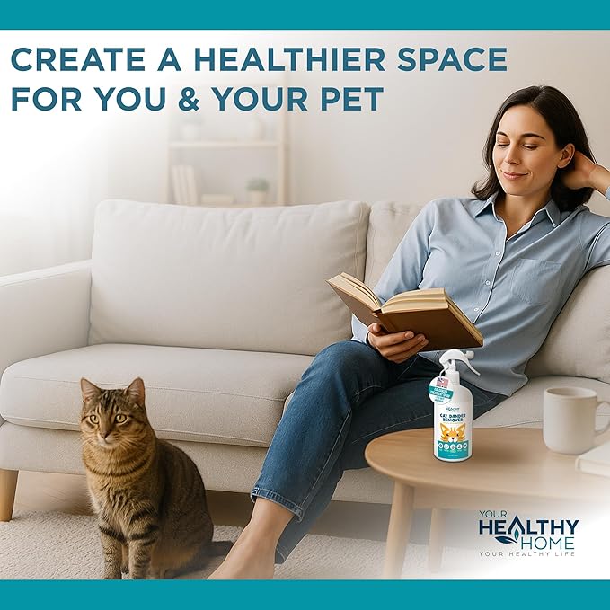 Cat Dander Remover Aloe Vera Free- Pet Dander Allergy Reducer Relief Dry Skin Spray for Cats and Humans| Cruelty-Free &amp; Made in USA (1 Pack)
